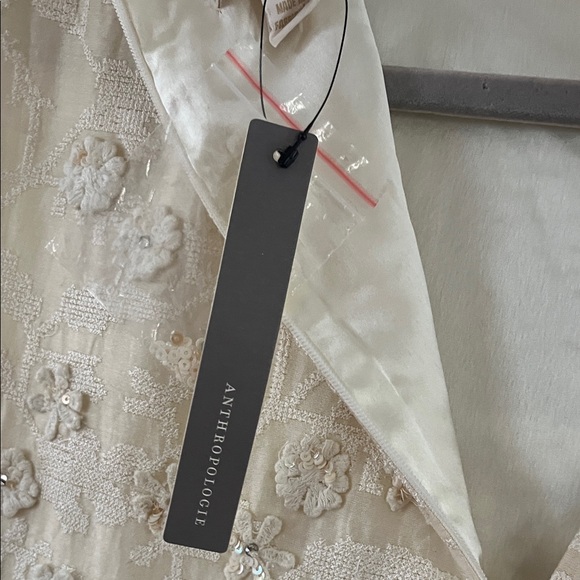 Anthropologie Payal Jain Archer Mini Dress Size 10 Cream Ivory Floral Silk NWT - Picture 15 of 16